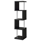 Baxter 4-shelf Bookcase Black and Chrome Half Price Furniture