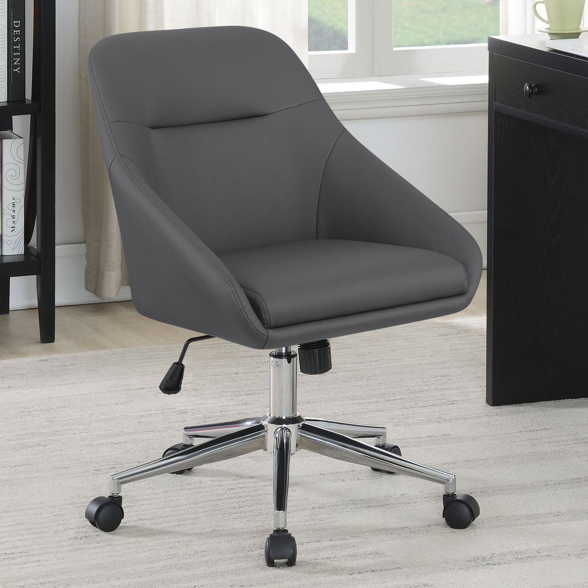 Jackman Upholstered Office Chair with Casters  Half Price Furniture