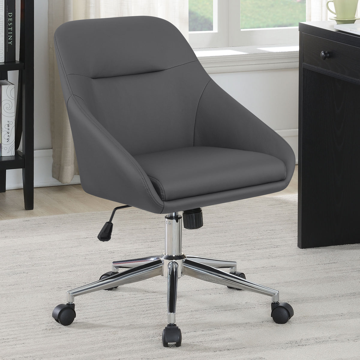 Jackman Upholstered Office Chair with Casters Half Price Furniture