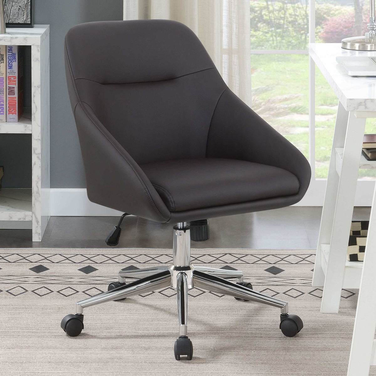 Jackman Upholstered Office Chair with Casters Half Price Furniture