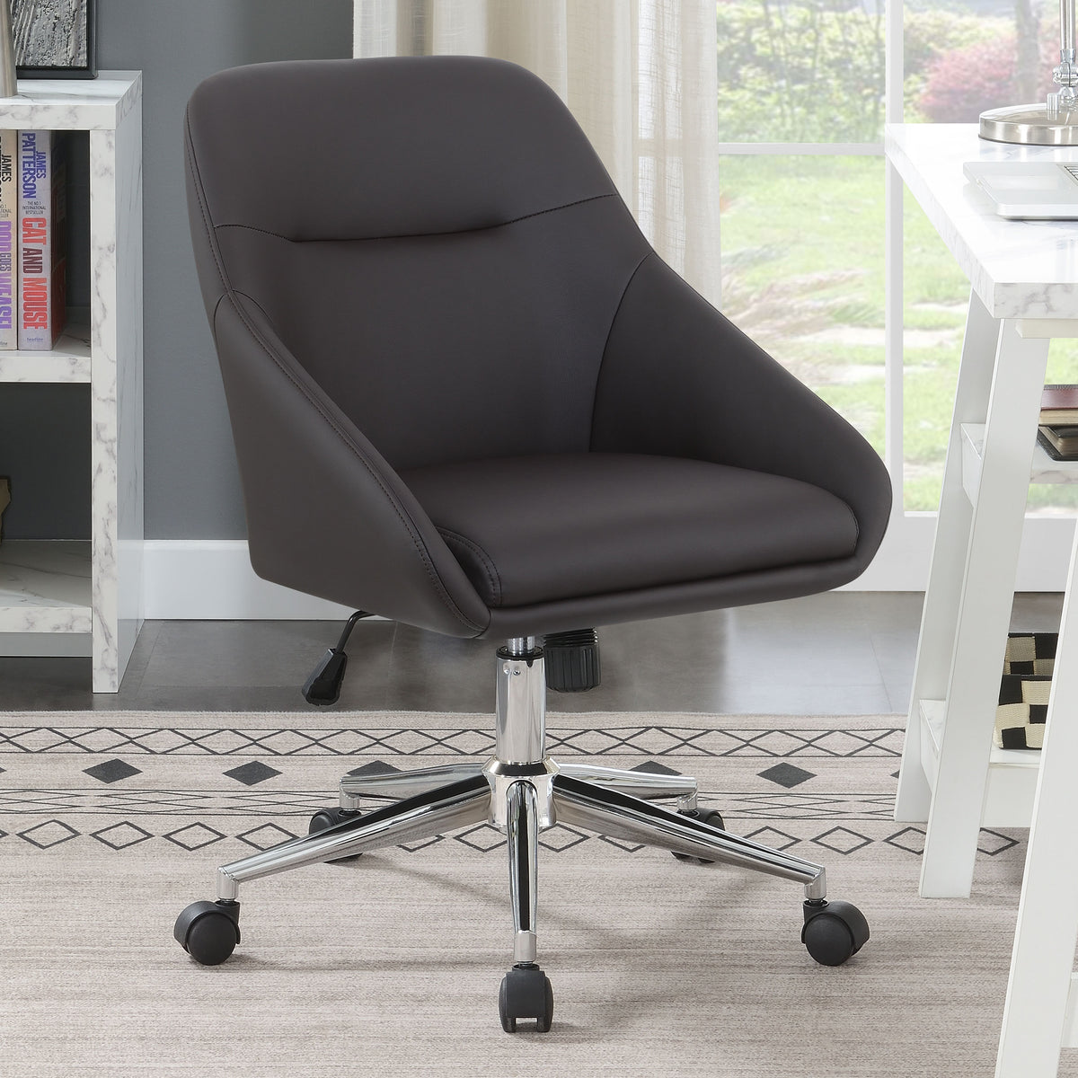 Jackman Upholstered Office Chair with Casters Half Price Furniture