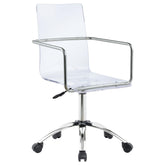 Amaturo Office Chair with Casters Clear and Chrome Half Price Furniture