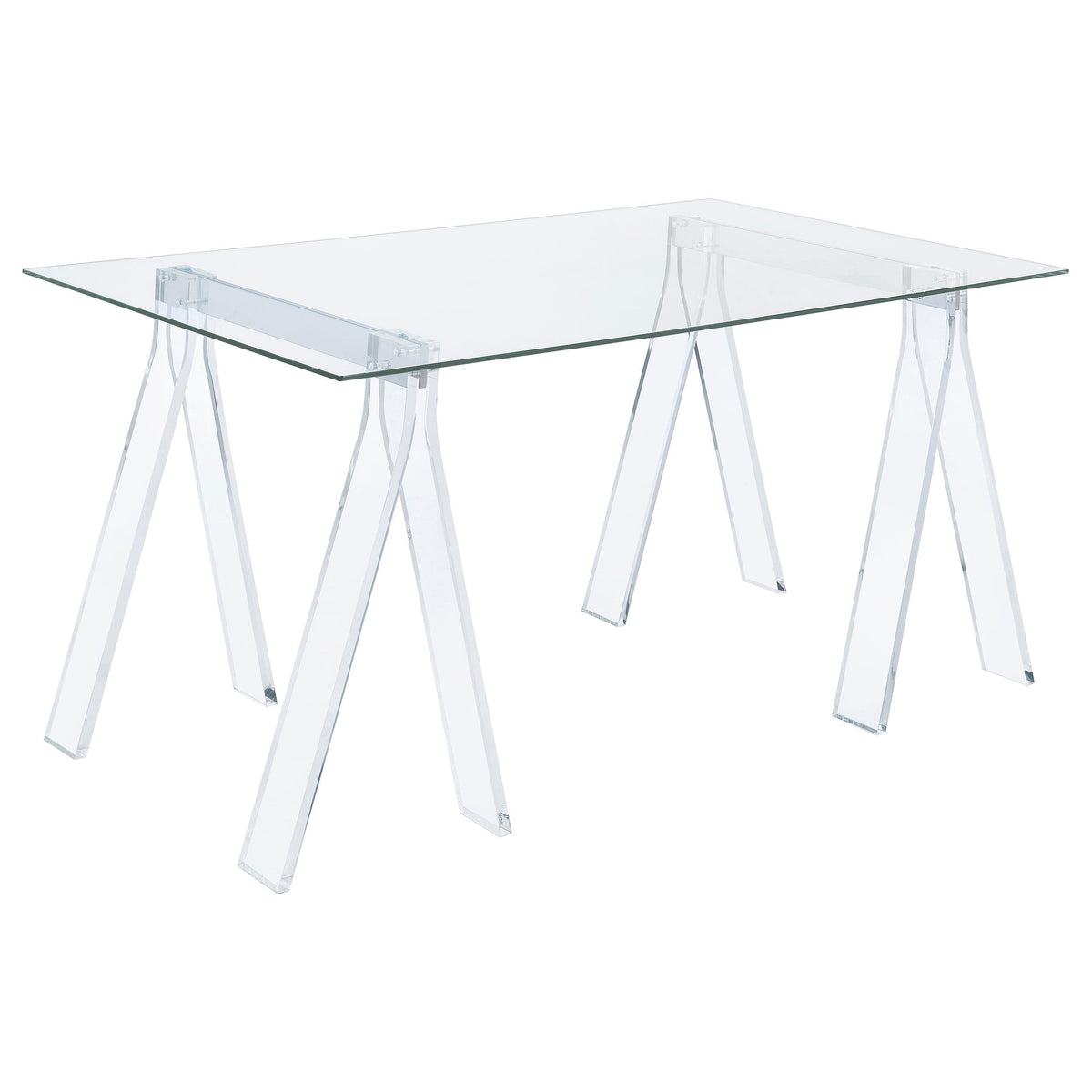 Amaturo Writing Desk with Glass Top Clear  Half Price Furniture