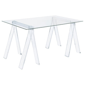 Amaturo Writing Desk with Glass Top Clear Half Price Furniture