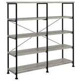 Analiese 4-shelf Open Bookcase Grey Driftwood Analiese 4-shelf Open Bookcase Grey Driftwood Half Price Furniture