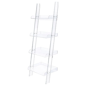 Amaturo 4-shelf Ladder Bookcase Clear Amaturo 4-shelf Ladder Bookcase Clear Half Price Furniture