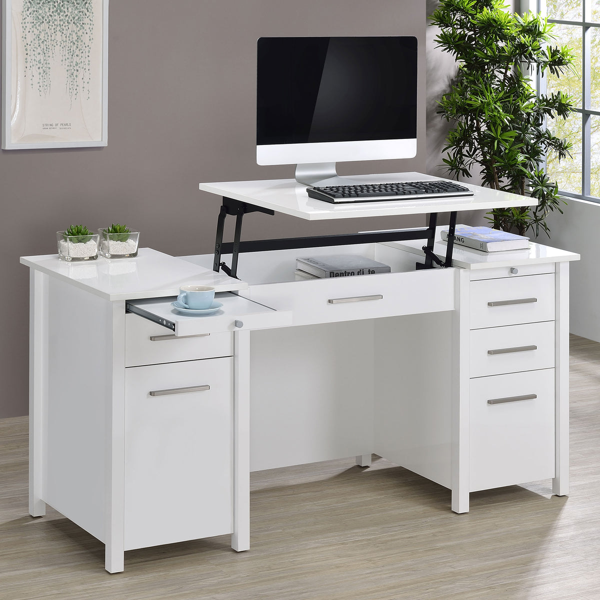 Dylan 4-drawer Lift Top Office Desk  Las Vegas Furniture Stores