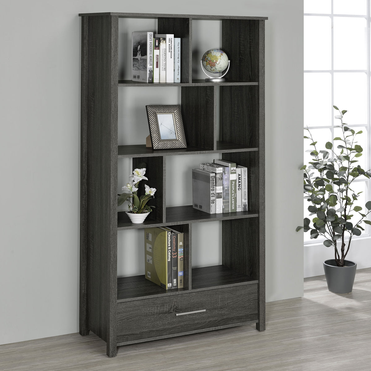 Dylan Rectangular 8-shelf Bookcase - Bookcase - Half Price Furniture