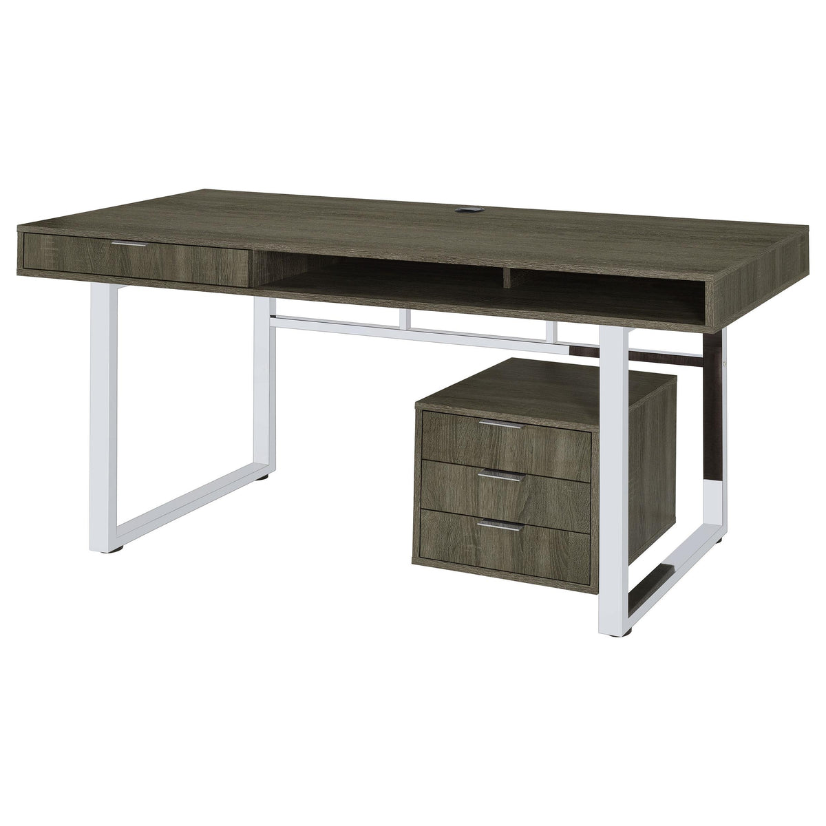 Whitman 4-drawer Writing Desk Weathered Grey  Half Price Furniture