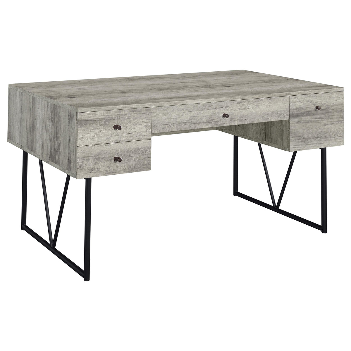 Analiese 4-drawer Writing Desk Grey Driftwood Analiese 4-drawer Writing Desk Grey Driftwood Half Price Furniture