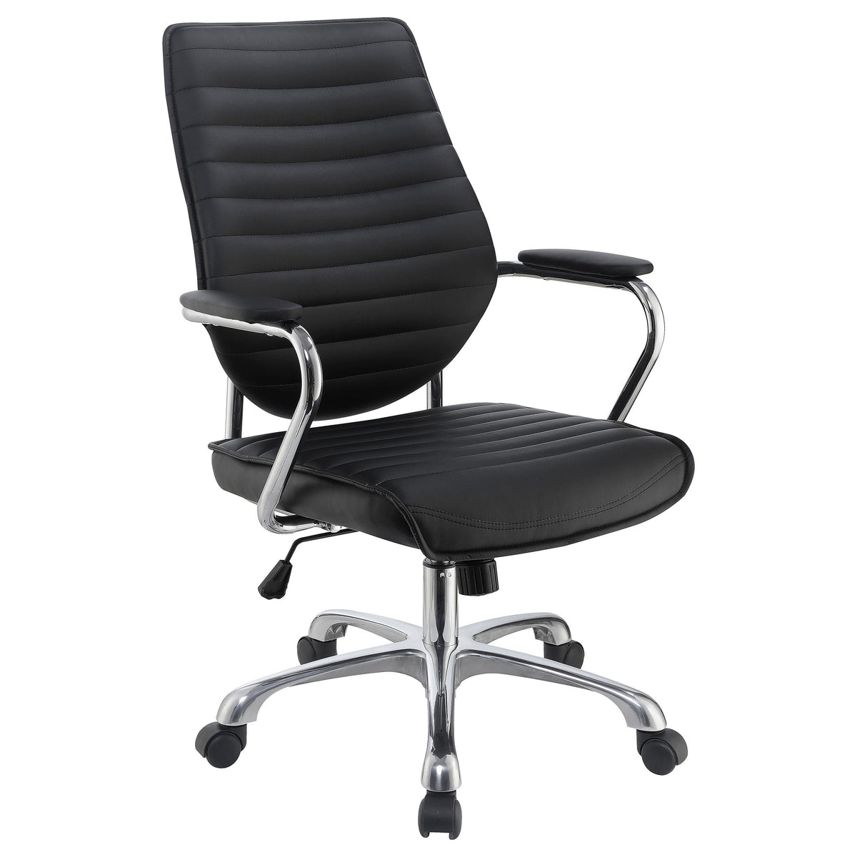Chase High Back Office Chair Black and Chrome  Half Price Furniture