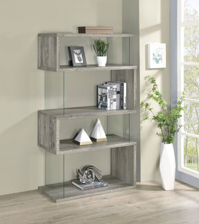 Emelle 4-shelf Bookcase with Glass Panels - Bookcase - Half Price Furniture