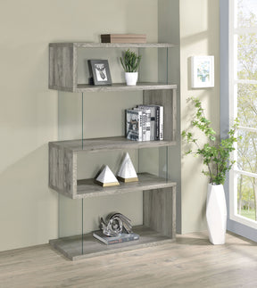 Emelle 4-shelf Bookcase with Glass Panels Emelle 4-shelf Bookcase with Glass Panels Half Price Furniture