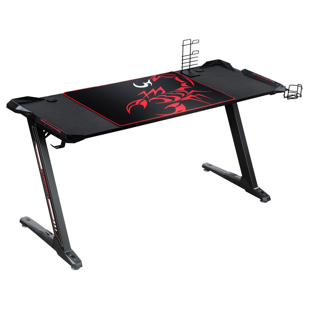 Brocton Metal Z-shaped Gaming Desk Black  Half Price Furniture