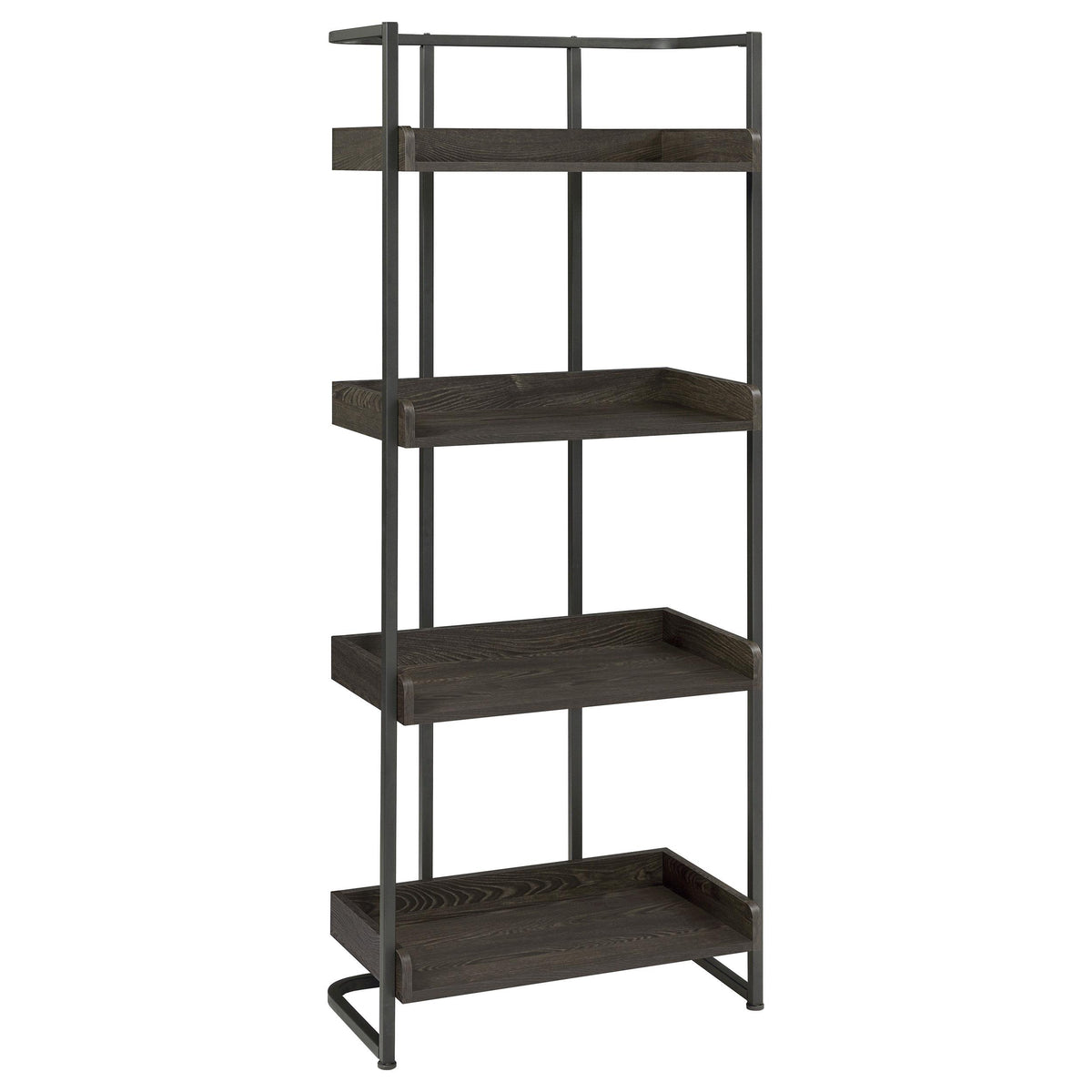 Ember 4-shelf Bookcase Dark Oak and Sandy Black  Half Price Furniture