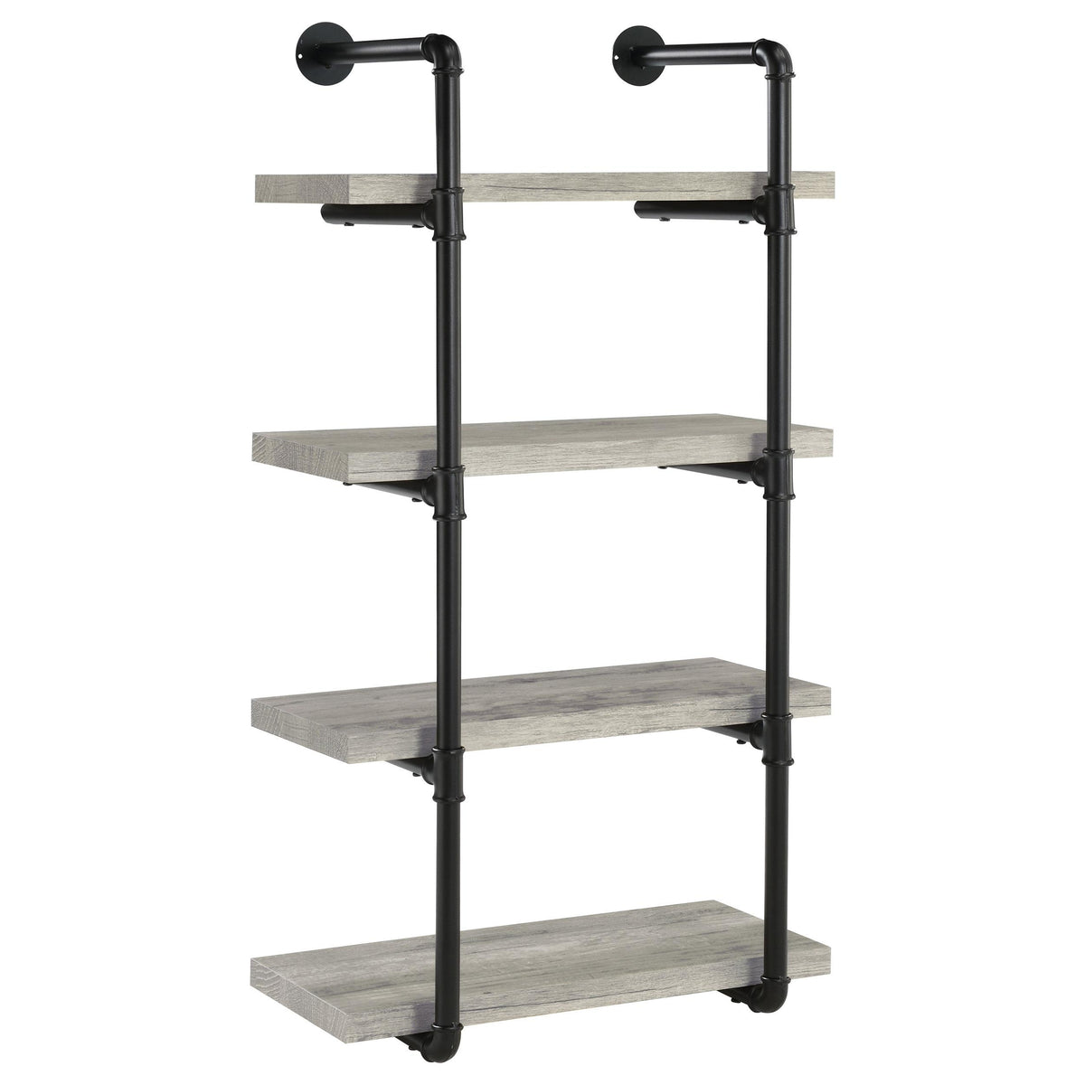 Elmcrest 24-inch Wall Shelf Black and Grey Driftwood  Las Vegas Furniture Stores