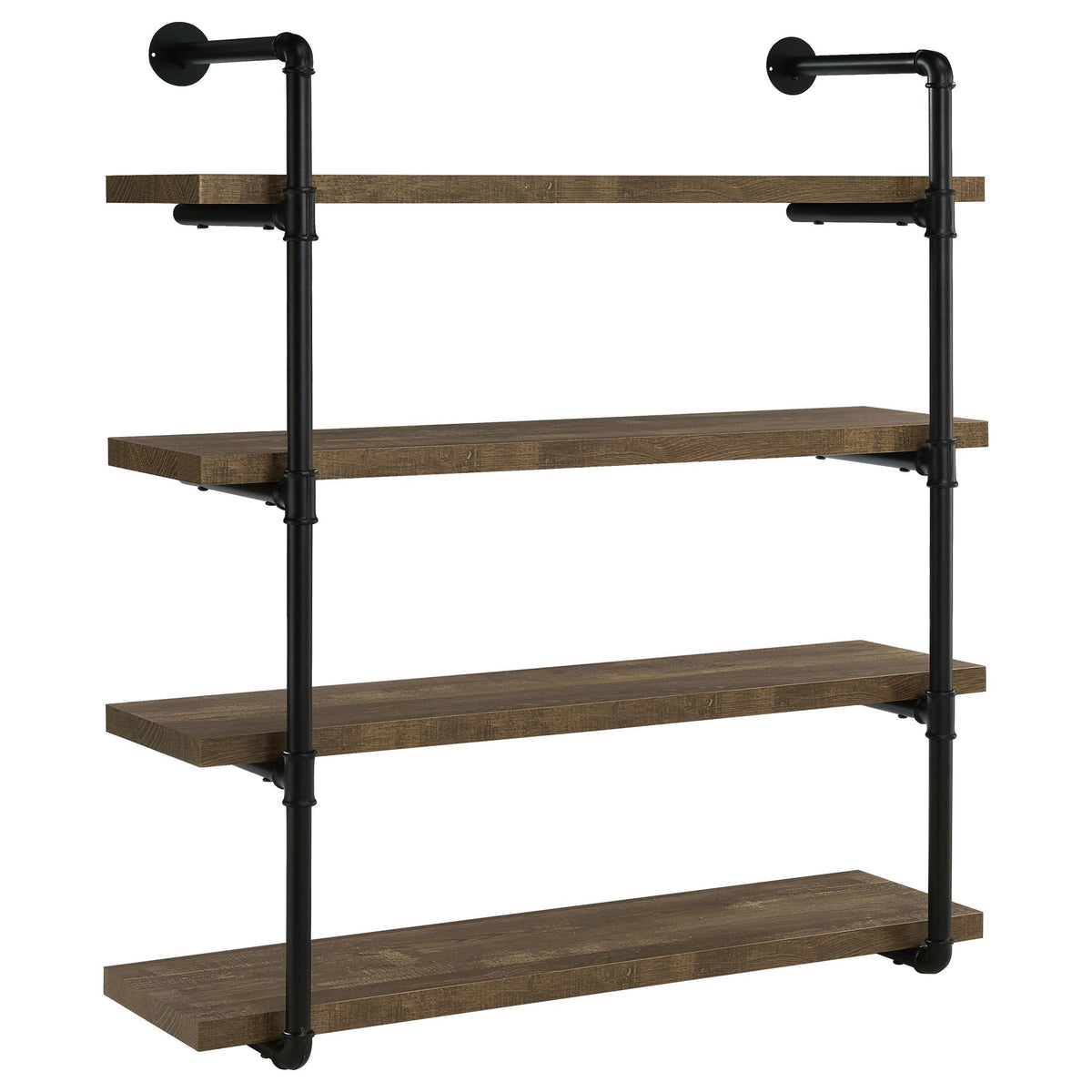 Elmcrest 40-inch Wall Shelf Black and Rustic Oak  Half Price Furniture