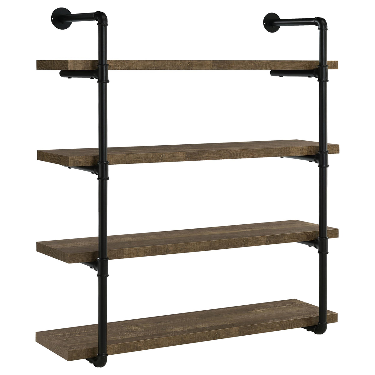 Elmcrest 40-inch Wall Shelf Black and Rustic Oak Elmcrest 40-inch Wall Shelf Black and Rustic Oak Half Price Furniture