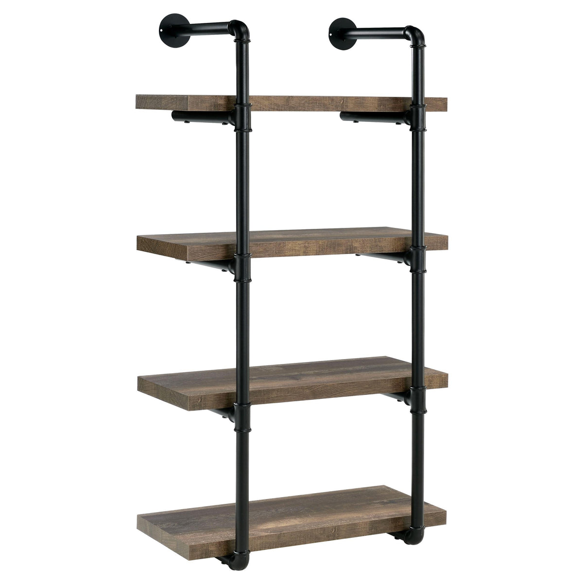 Elmcrest 24-inch Wall Shelf Black and Rustic Oak  Half Price Furniture