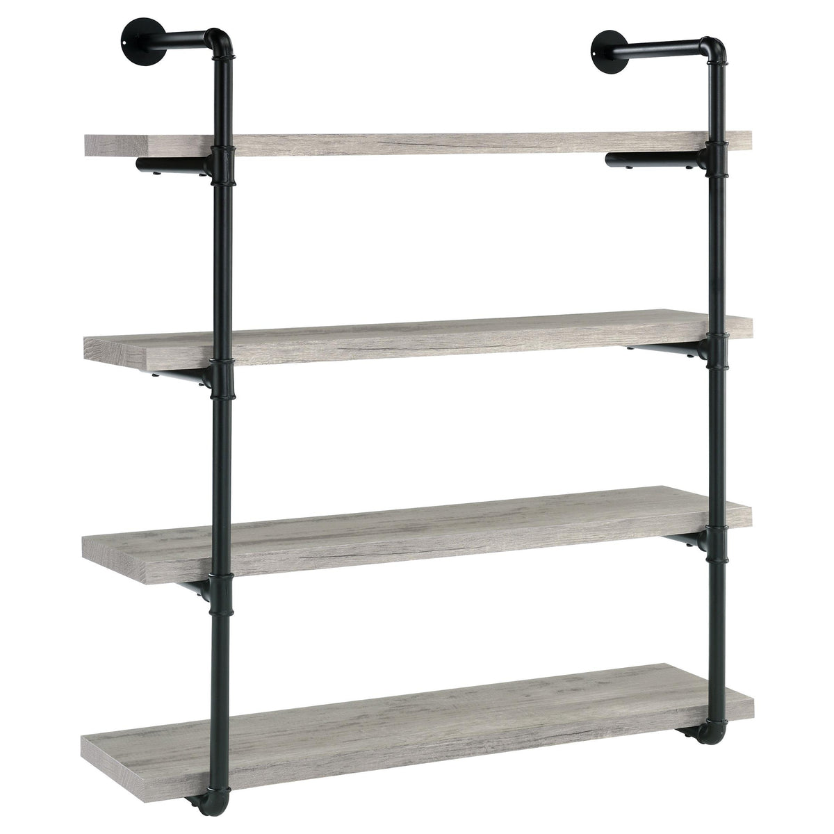 Elmcrest 40-inch Wall Shelf Black and Grey Driftwood Half Price Furniture