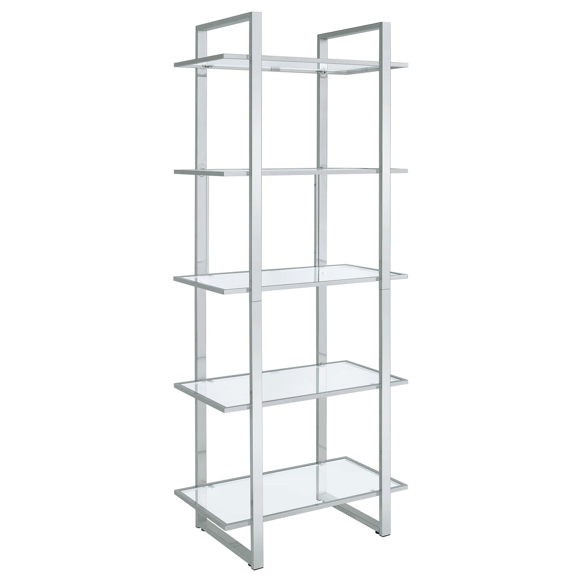 Hartford Glass Shelf Bookcase Chrome  Half Price Furniture