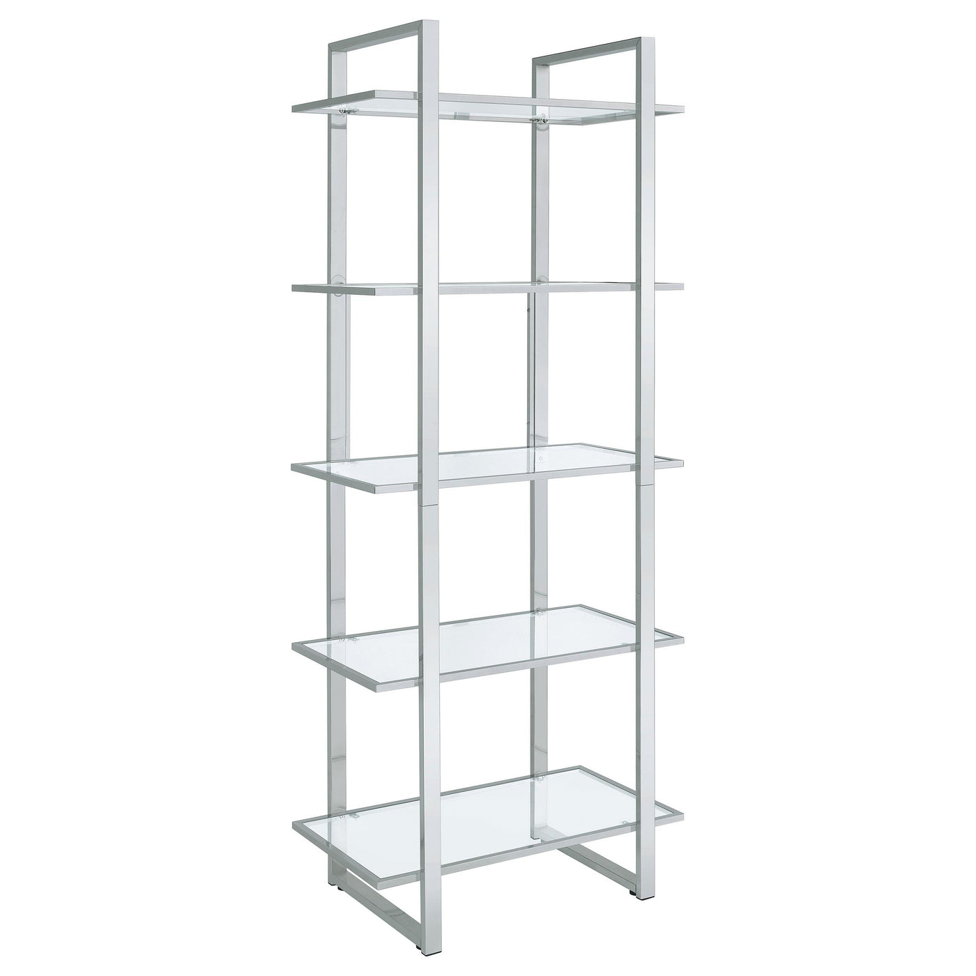 Hartford Glass Shelf Bookcase Chrome Half Price Furniture