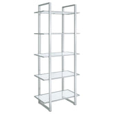 Hartford Glass Shelf Bookcase Chrome Half Price Furniture
