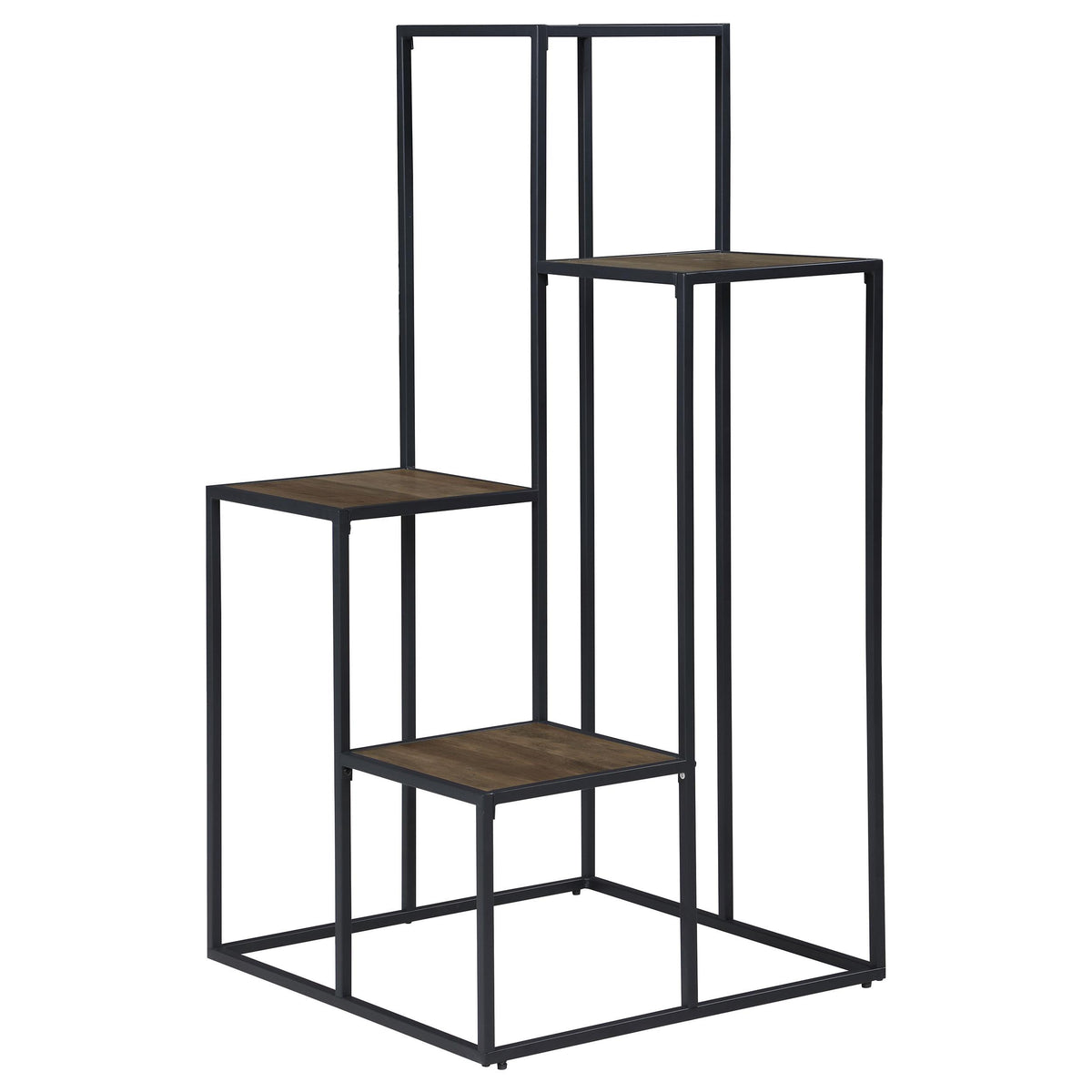 Rito 4-tier Display Shelf Rustic Brown and Black  Half Price Furniture
