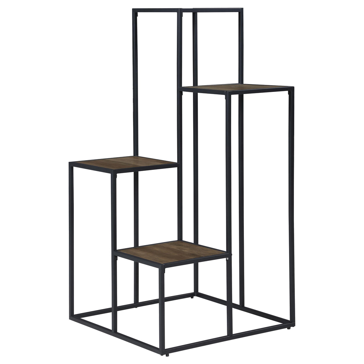 Rito 4-tier Display Shelf Rustic Brown and Black  Las Vegas Furniture Stores