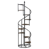 Roseglen 8-shelf Staircase Bookcase Rustic Brown and Black Half Price Furniture