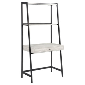 Pinckard 1-drawer Ladder Desk Grey Stone and Black  Half Price Furniture