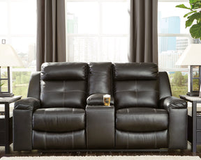 Kempten Reclining Loveseat with Console - Half Price Furniture