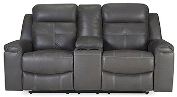 Jesolo Reclining Loveseat with Console - Half Price Furniture