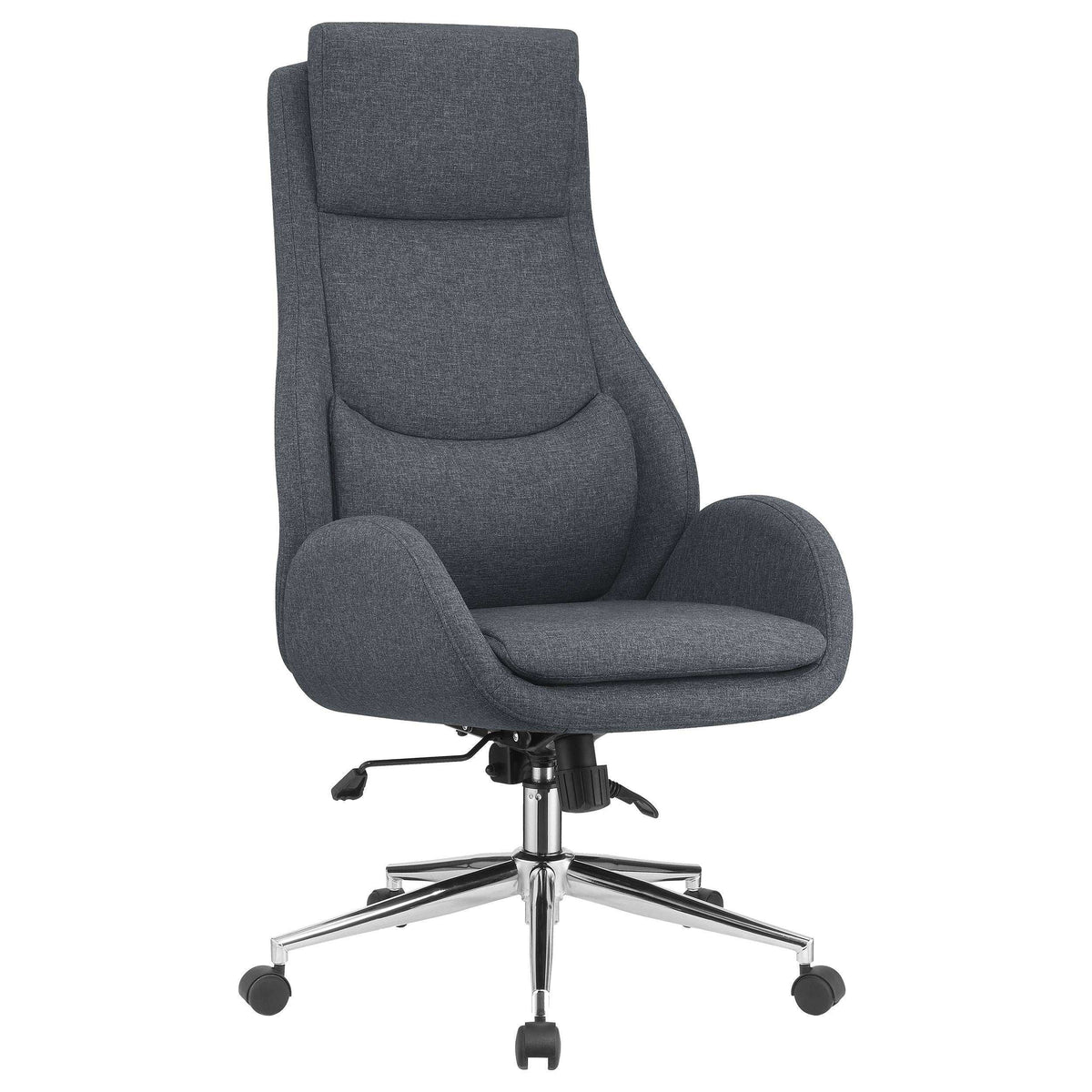 Cruz Upholstered Office Chair with Padded Seat Grey and Chrome Half Price Furniture