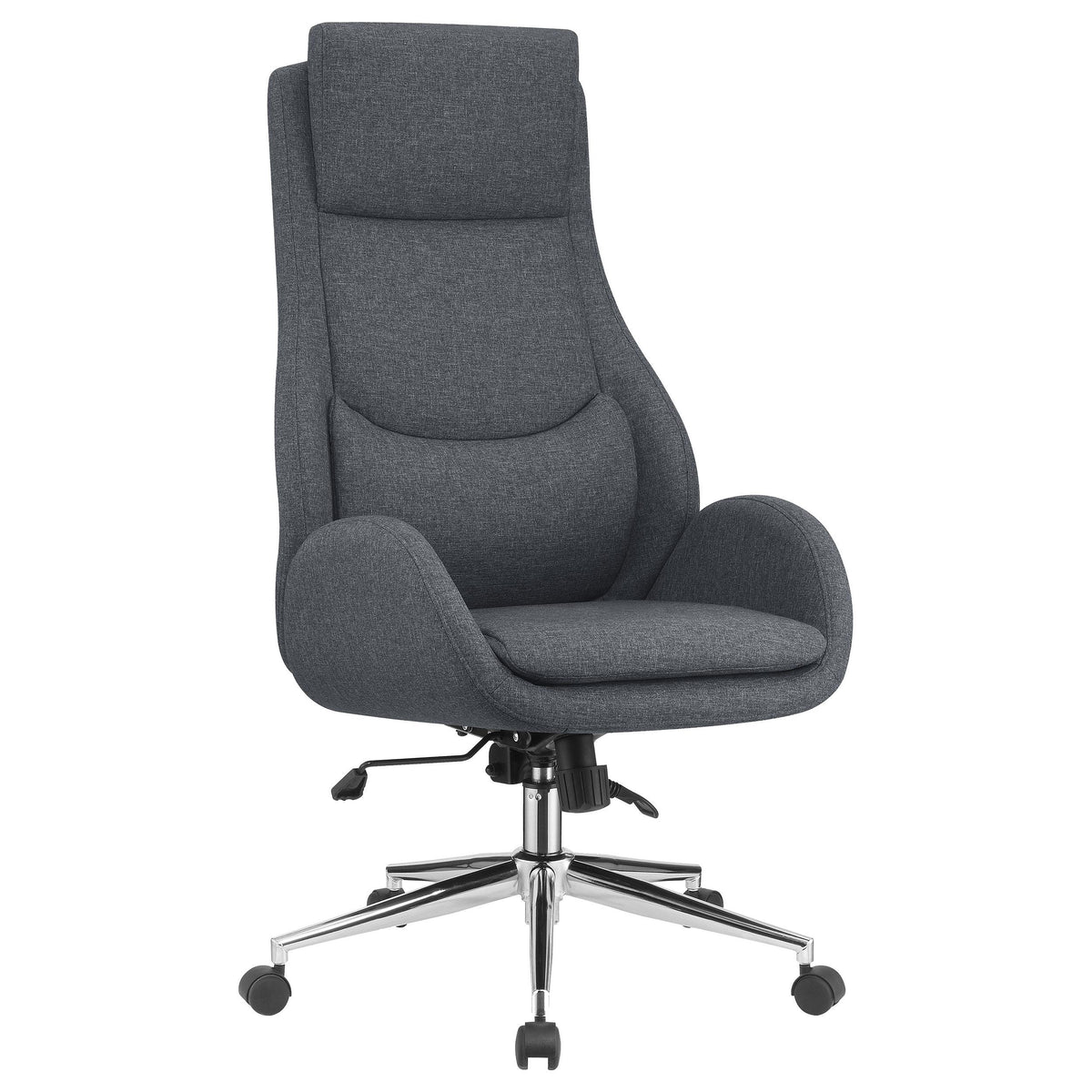 Cruz Upholstered Office Chair with Padded Seat Grey and Chrome  Half Price Furniture