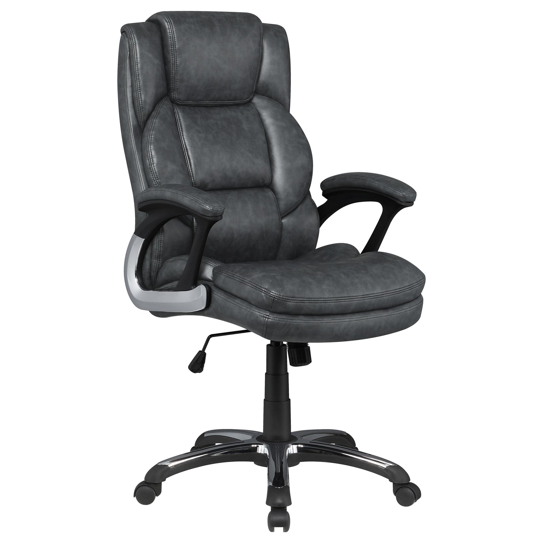 Nerris Adjustable Height Office Chair with Padded Arm Grey and Black  Half Price Furniture