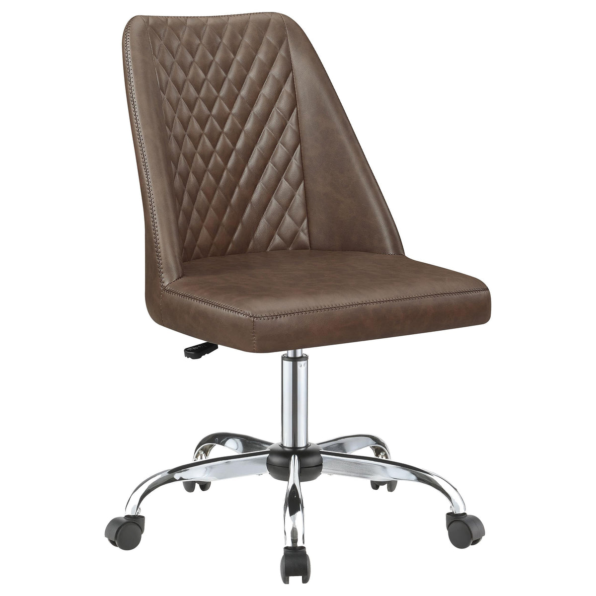 Althea Upholstered Tufted Back Office Chair Brown and Chrome  Half Price Furniture