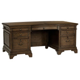 Hartshill Executive Desk with File Cabinets Burnished Oak Half Price Furniture