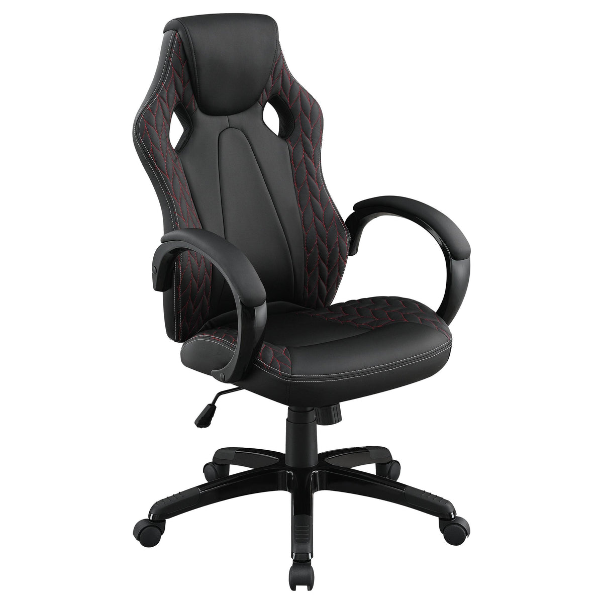 Carlos Arched Armrest Upholstered Office Chair Black Half Price Furniture
