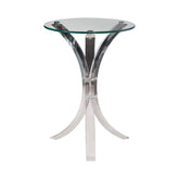 Emmett Round Accent Table Clear  Half Price Furniture