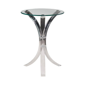 Emmett Round Accent Table Clear  Half Price Furniture