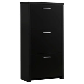 Vivian 3-drawer Shoe Cabinet Black Half Price Furniture