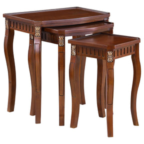 Daphne 3-piece Curved Leg Nesting Tables Warm Brown Daphne 3-piece Curved Leg Nesting Tables Warm Brown Half Price Furniture