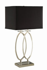 Izuku Rectangular Shade Table Lamp Black and Brushed Nickel Half Price Furniture