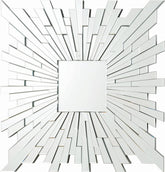 Brantley Square Sunburst Wall Mirror Silver Half Price Furniture