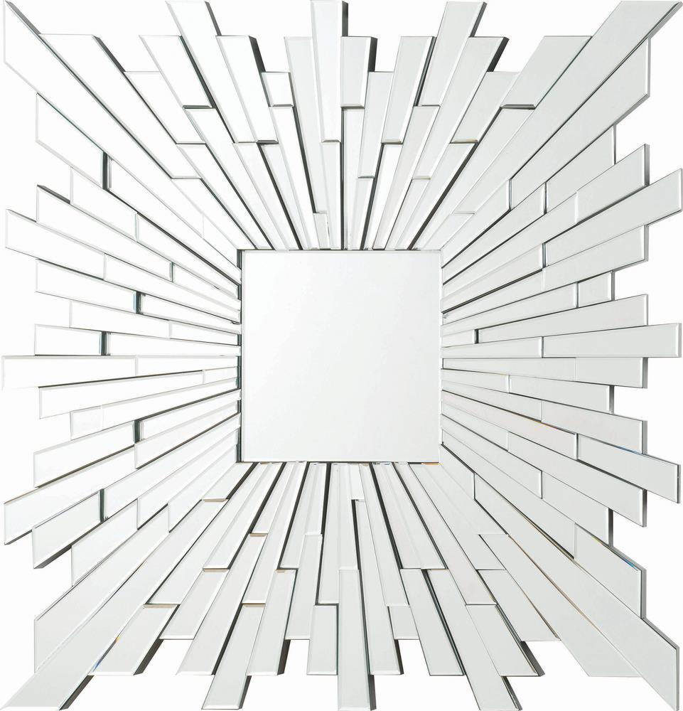Brantley Square Sunburst Wall Mirror Silver  Half Price Furniture