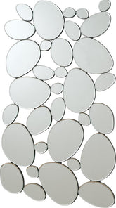 Topher Pebble-Shaped Decorative Mirror Silver Half Price Furniture