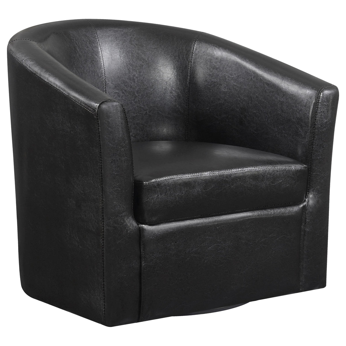 Turner Upholstery Sloped Arm Accent Swivel Chair Dark Brown Half Price Furniture