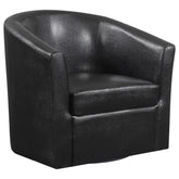 Turner Upholstery Sloped Arm Accent Swivel Chair Dark Brown Half Price Furniture