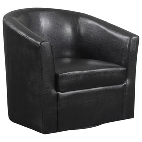 Turner Upholstery Sloped Arm Accent Swivel Chair Dark Brown Half Price Furniture